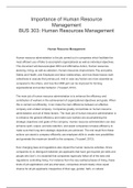 BUS 303 BUS 303 Week 5 Final Paper – Human Resource Management