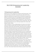 BUS 508 Entrepreneurial Leadership