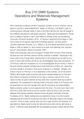 BUS 599  OMM Systems Operations and Materials Management Systems