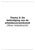 Samenvatting Thema 3: Beëindiging van de arbeidsovereenkomst (Minor Arbeidsrecht, 2020/2021)