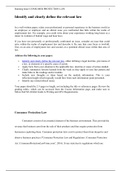 Identify and clearly define the relevant law  In a well-written paper, relate your professional or personal experience in the business world as an employee or employer and an ethical issue you confronted that falls within the realm of employment law. For 