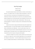 Wk10AssgnsR.doc    Role Play Insights  Walden University  Role Play Insights  My experience doing the role-play video felt natural as I currently work with clients on a daily basis.  It was different in that it was a fictitious situation and organization,