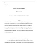 Week 5 Assgn   Academic and professional integrity NURS 6003 C.docx  NURS-6003  Academic and Professional Integrity  Walden University  NURS-6003 C, Section 1: Transition to Graduate Study for Nursing  Abstract  All educational institutions need to make s