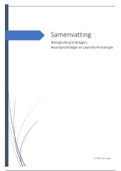 Samenvatting Biologische grondslagen: Neuropsychologie en psychofarmacologie