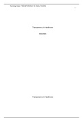  Team Assignment Week 4.docx   Transparency in Healthcare  MHA/505  Transparence in Healthcare  Transparency in the healthcare field is a new area for most of the medical organizations in the U.S. One of the main reasons for transparency, from what is dis