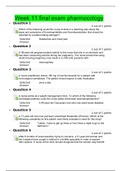 Week 11 final exam pharmacology practice questions and answers solution 2020/2021 