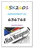 RSK2601 ASSIGNMENT 1 ANSWERS 2021 100% POSITIVE PASS