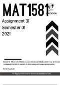 MAT1581 ASSIGNMENT 1,2,3 AND 4 PACK SEMESTER 1  2021