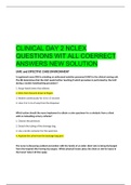 CLINICAL DAY 2 NCLEX QUESTIONS WIT ALL COERRECT ANSWERS NEW SOLUTION    