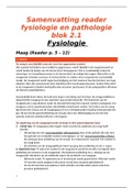 Samenvatting Reader Fysiologie & Pathologie blok 2.1