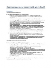 Casemanagement samenvatting (van Riet)