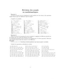 Exercices de base Mathématiques