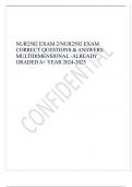 NUR2502 EXAM 2/NUR2502 EXAM CORRECT QUESTIONS & ANSWERS MULTIDIMENSIONAL -ALREADY GRADED A+ YEAR 2024-2025