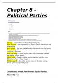 AQA Politics Paper 1 Political Parties Essay Plans