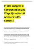 PHRca Chapter 1: Compensation and Wage Questions & Answers 100% 