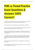 PHR ca Timed Practice Exam Questions & Answers 100% Correct!!