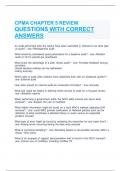 CPMA CHAPTER 5 REVIEW QUESTIONS WITH CORRECT ANSWERS