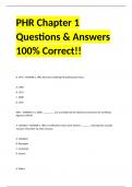 PHR Chapter 1 Questions & Answers 100% Correct!!