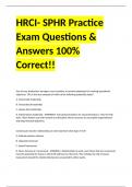 HRCI- SPHR Practice Exam Questions & Answers 100% Correct!!