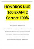 HONDROS NUR 160 EXAM 2 Correct 100%