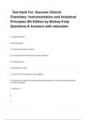   Test bank For  Success Clinical Chemistry: Instrumentation and Analytical Principles 9th Edition by Bishop Fody Questions & Answers with rationales