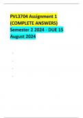 PVL3704 Assignment 1 (COMPLETE ANSWERS) Semester 2 2024 - DUE 15 August 2024