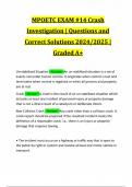 MPOETC EXAM #14 Crash Investigation | Questions and Correct Solutions 2024/2025 | Graded A+