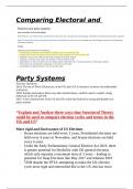 AQA Politics Paper 2 Comparing Electoral and Party Systems Essay Plans