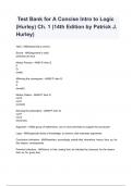  Test Bank for A Concise Intro to Logic (Hurley) Ch. 1 (14th Edition by Patrick J. Hurley)