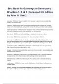  Test Bank for Gateways to Democracy Chapters 1, 2, & 3 (Enhanced 5th Edition by John G. Geer)