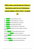 CWB Codes and Standards (Notes) | Questions and Correct Solutions | Latest Update 2024/2025 | Graded A+