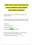 CWB Level II exam | Questions and Correct Solutions Latest Update 2024/2025 | Graded A+