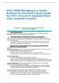 WGU D080 Managing in a Global Business Environment Study Guide for FVC1,V4 and V3 Updated 2024 with complete solution