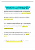 Prophecy health medical surgical RN A Questions and Answers 100% Pass