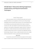 NR 509 Week 7 Alternative Writing Assignment Health History and Physical Examination Techniques