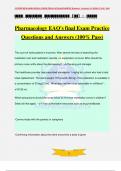 Pharmacology EAQ's final Exam Practice Questions and Answers (100% Pass)