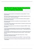 PA PCCET Study Guide Questions with Complete Solutions