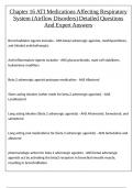 Chapter 16 ATI Medications Affecting Respiratory System (Airflow Disorders) Detailed Questions And Expert Answers