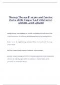 Massage Therapy-Principles and Practice,(Salvo, 2023), Chapter 1,2,3 With Correct Answers Latest Updated.