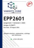 EPP2601 Assignment 1 (DETAILED ANSWERS) Semester 2 2024 - DISTINCTION GUARANTEED