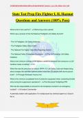 State Test Prep Fire Fighter I, II, Hazmat Questions and Answers (100% Pass)