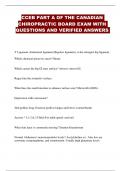 CCEB PART A OF THE CANADIAN CHIROPRACTIC BOARD EXAM WITH QUESTIONS AND VERIFIED ANSWERS 