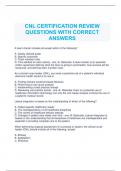 CNL EXAM QUESTIONS WITH CORRECT ANSWERS