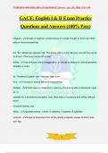 GACE: English I & II Exam Practice Questions and Answers (100% Pass)