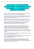 2024 EDU-271 INTEGRATING EDUCATIONAL TECHNOLOGY IN TO TEACHING, CH. 6 EXAM WITH CORRECT ANSWERS