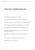 CNSC Exam Questions and Answers- ASPEN Chapter 30