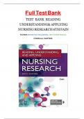 Test Bank for Reading, Understanding, and Applying Nursing Research 6th Edition by James A. Fain ISBN 9781719641821