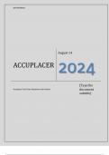 ACCUPLACER Test 2024 Questions & Answers | 100% Correct | Verified