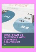 HESC- EXAM #1 QUESTIONS WITH COMPLETE SOLUTIONS!!