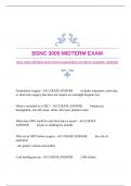 BSNC 3000 MIDTERM EXAM WITH GUARANTEED ACCURATE ANSWERS |VERIFIED